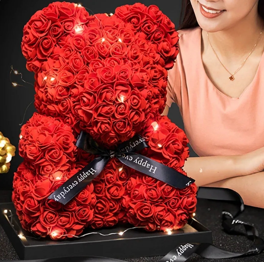 Valentine Gift - Decoration Rose Bear Artificial Flower With Box