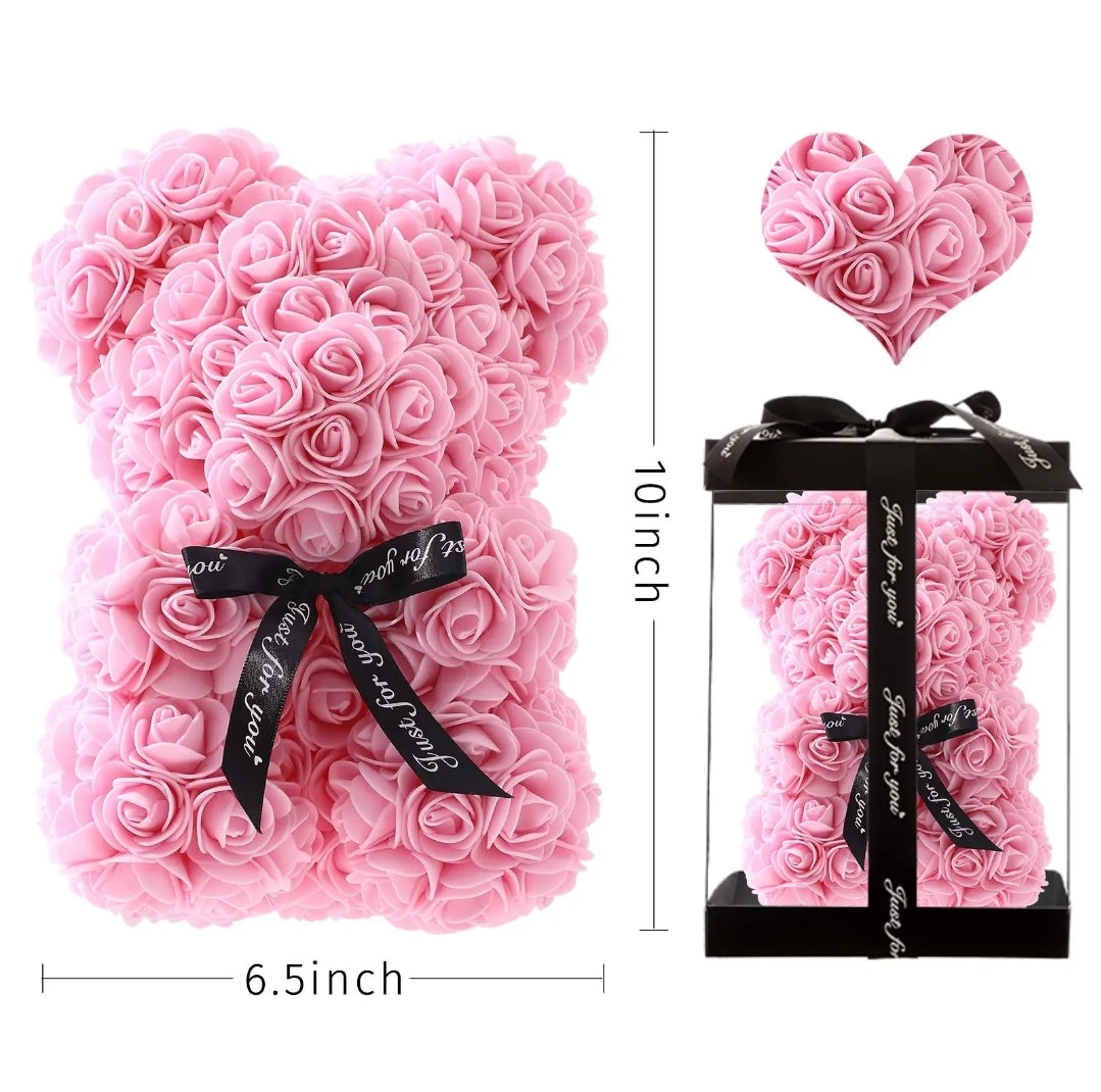 Valentine Gift - Decoration Rose Bear Artificial Flower With Box